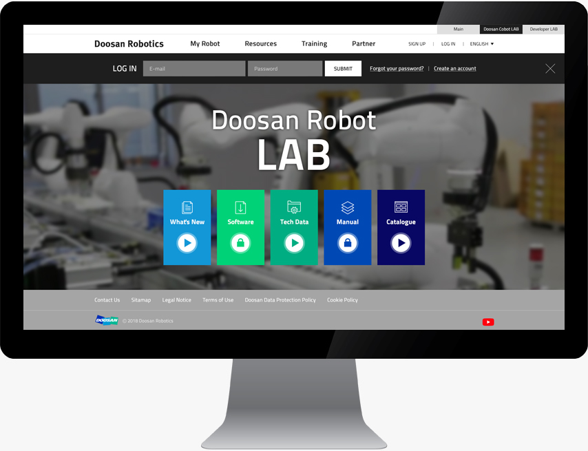 Doosan Robotics website designed by Sugar Design